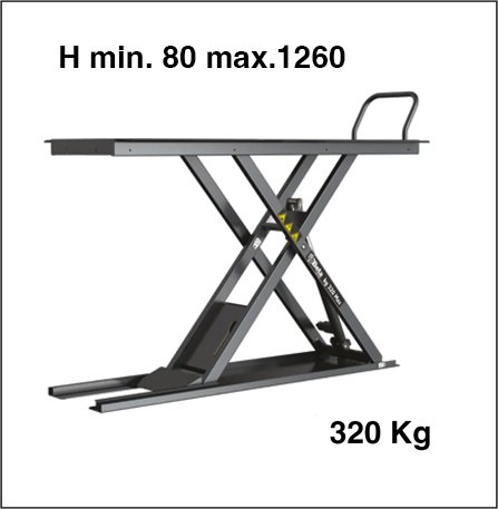 Mobili da officina Tavolo elevatore a forbice 3D Beta carico massimo 320 kg altezza regolabile per allestimenti personalizzati
