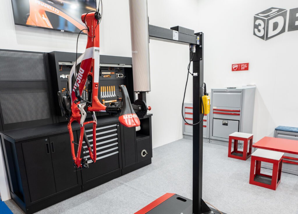 Workshop furniture 3D Beta workshop cabinets and custom storage solutions visible at Eurobike 2023