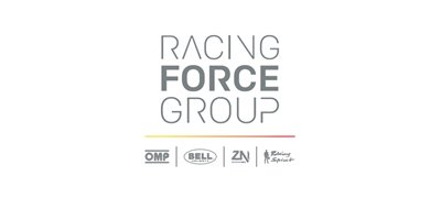 Mobili da officina e logo Racing Force Group con i marchi OMP Bell ZN Racing Spirit e 3D Beta