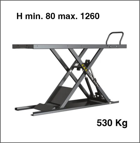 Arredamento per officina di 3D Beta Sollevatori idraulici moto tavolo elevatore altezza massima 1260 mm portata 530 kg
