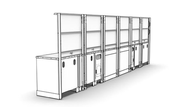 Arredo per officina 3D Beta mobili per officina modulari ideali per workshop organizzati e premium