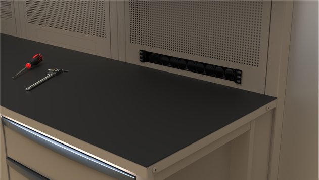Mobili da officina con pinza per cacciavite e cassetti di 3D Beta ideali per l'allestimento di officine personalizzate